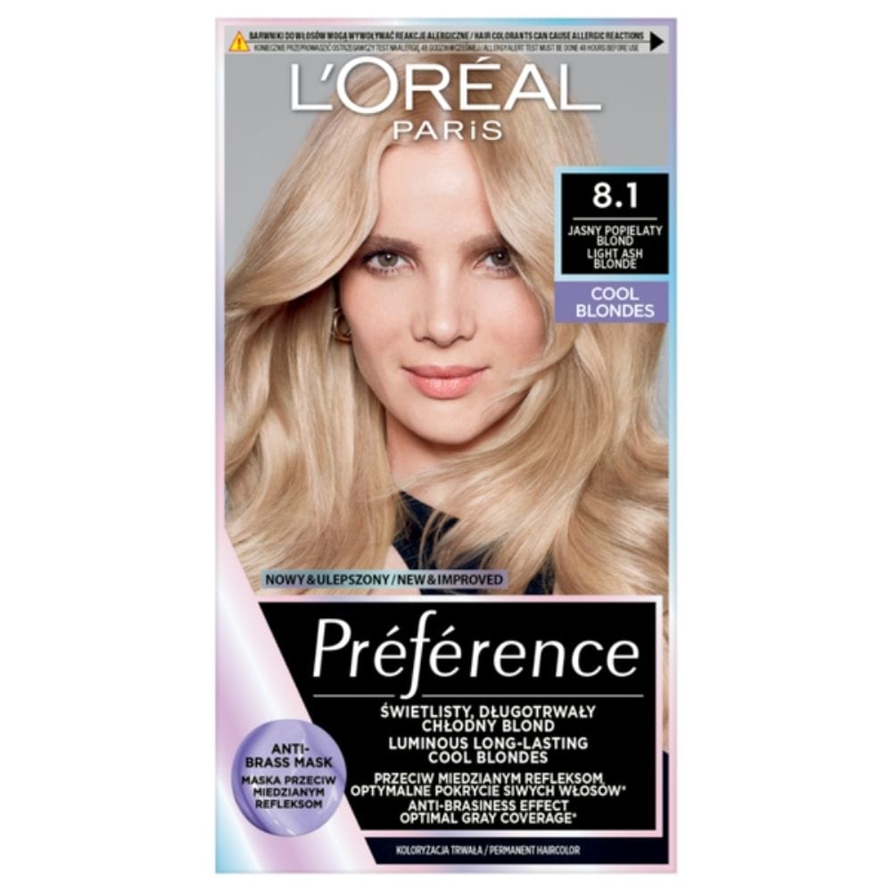 L'Oréal Paris Preference Hair Colour Cool Blondes, 8.1 Copenhagen, Light Ash Blonde