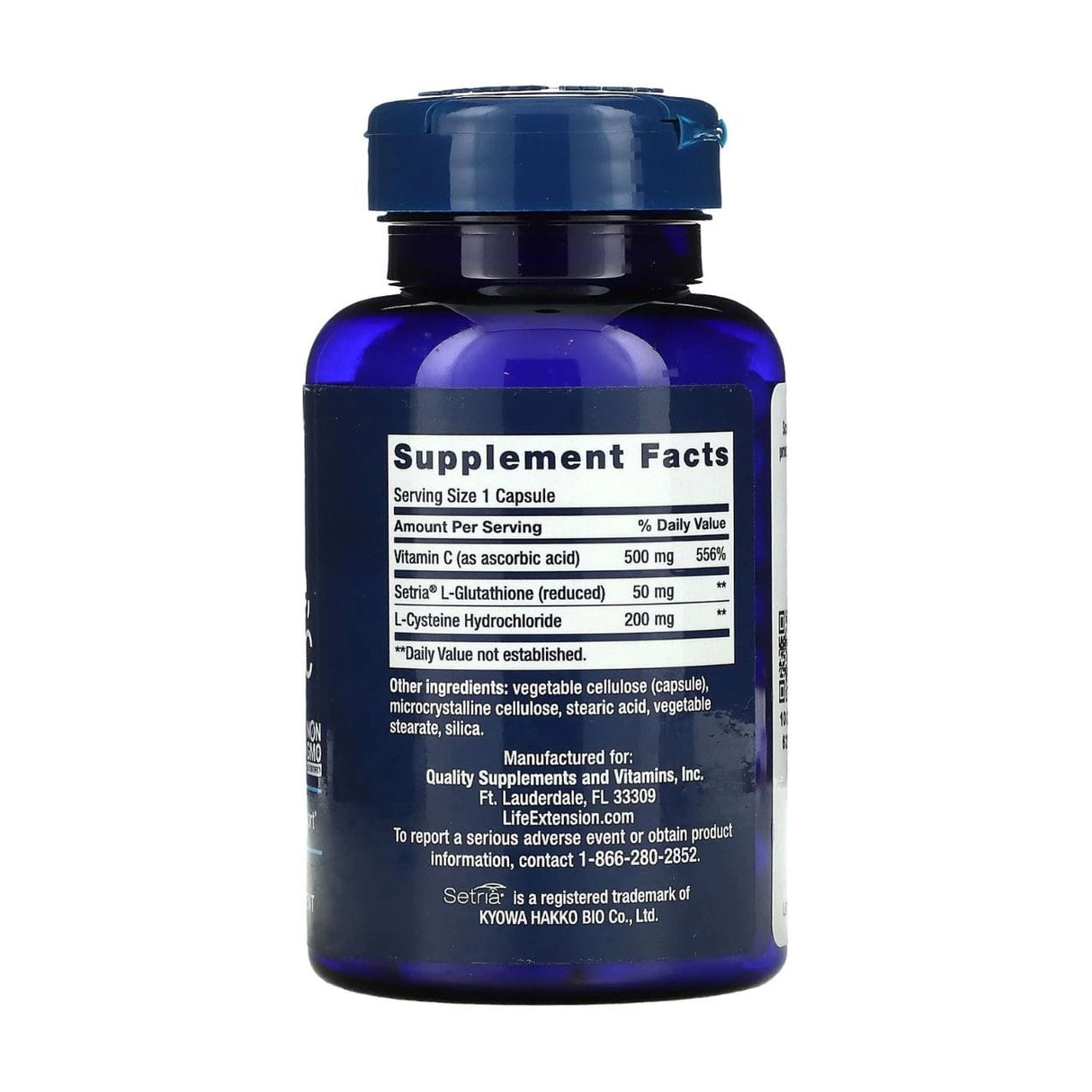 Life Extension Glutathione, Cysteine & C - 100 Capsules