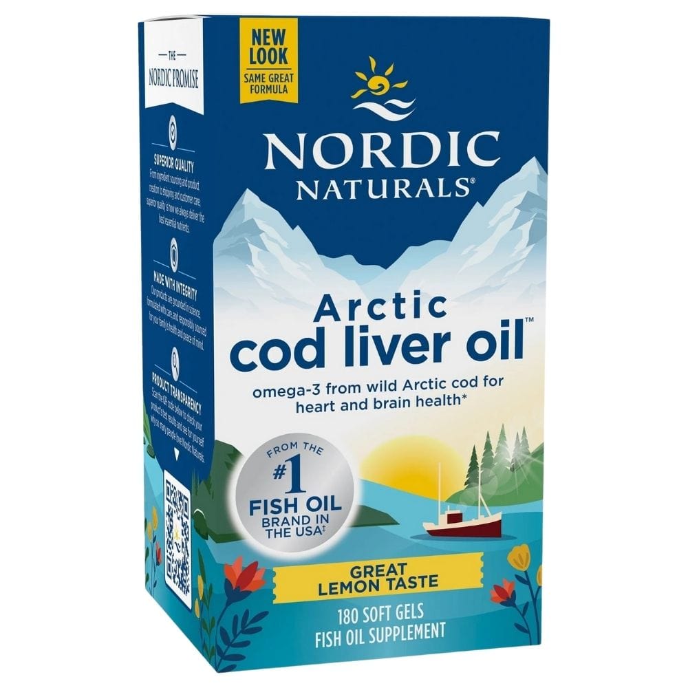 Nordic Naturals Arctic Cod Liver Oil, Lemon - 180 Softgels