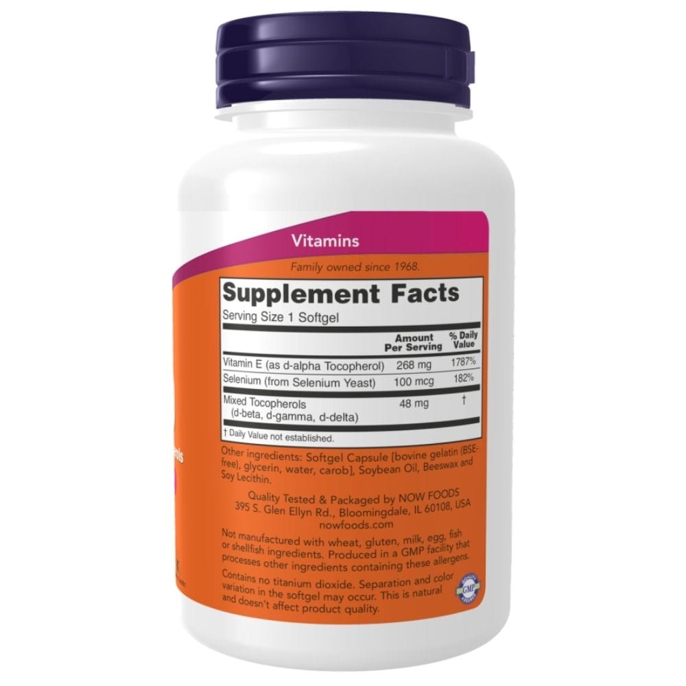 Now Foods Vitamin E-400 + Selenium 100 mcg - 100 Capsules