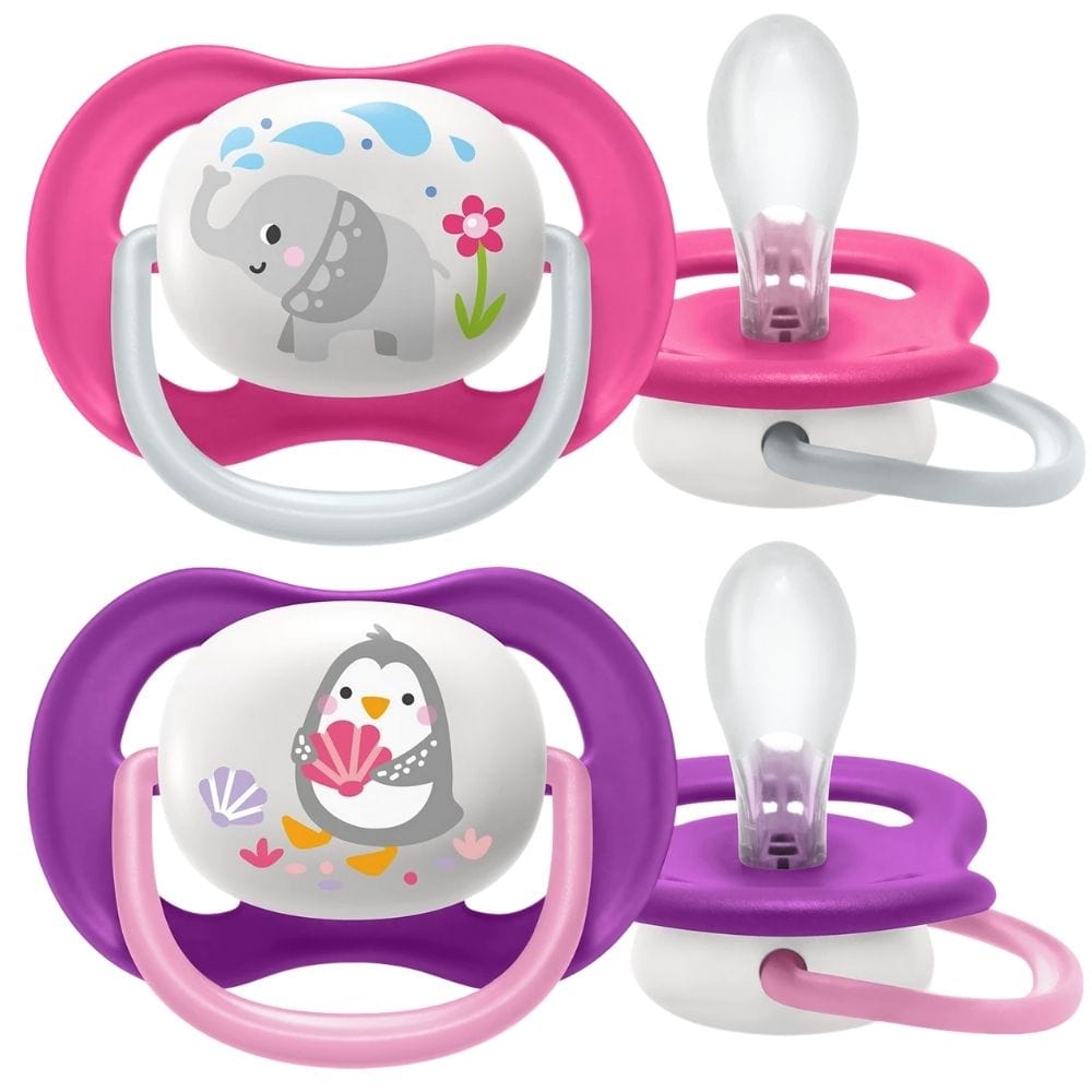 Philips Avent Ultra Air Pacifier, 6-18 Months, Girl - 2 Pieces