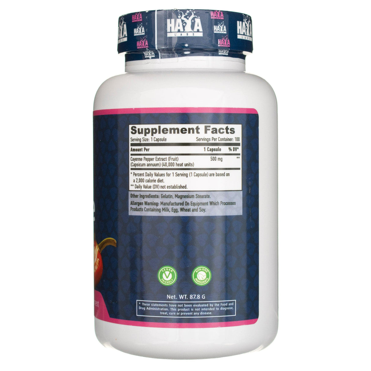 Haya Labs Cayenne Pepper Extract - 100 Capsules