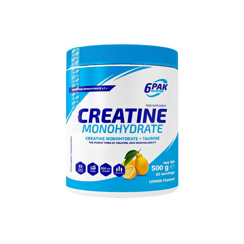 6PAK Creatine Monohydrate, Lemon Flavour - 500 g