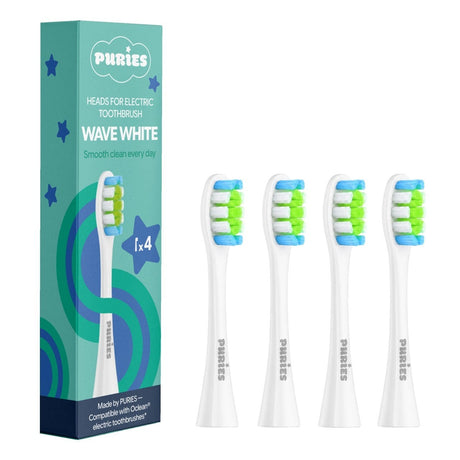 Puries Wave White Electric Toothbrush Heads for Oclean - 4 Pieces
