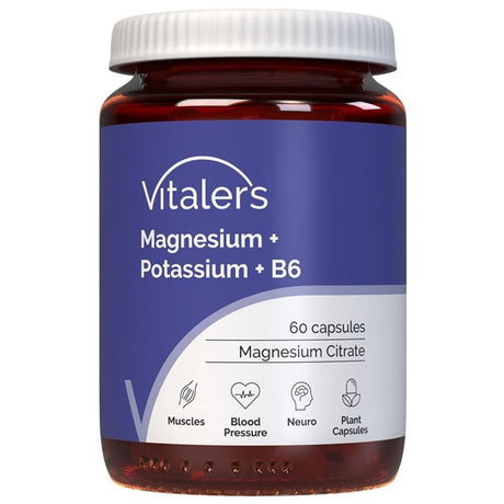 Vitaler's Magnesium 100 mg + Potassium 150 mg + Vitamin B6 6 mg - 60 Capsules