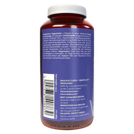 Vitaler's Magnesium 100 mg + Potassium 150 mg + Vitamin B6 6 mg - 120 Capsules