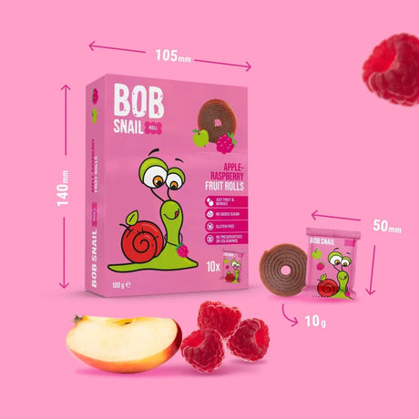 Bob Snail Rollsy Apple & Raspberry Snack with No Added Sugar - 100 g