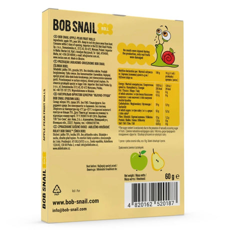 Bob Snail Rollsy Fruit, Apple-Pear - 60 g