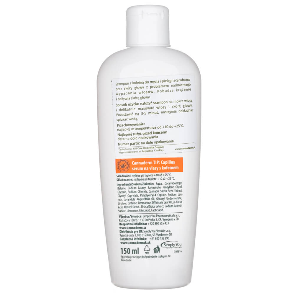 Cannaderm Capillus Shampoo Against Hair Loss with Caffeine -150 ml