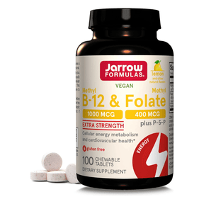 Jarrow Formulas Methyl B-12 1000 mcg & Methyl Folate 400 mcg, Lemon - 100 Chewable Tablets