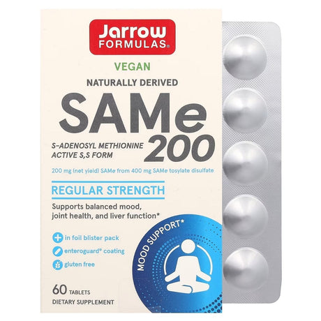 Jarrow Formulas SAMe 200 S-Adenosyl-Methionine - 60 Tablets