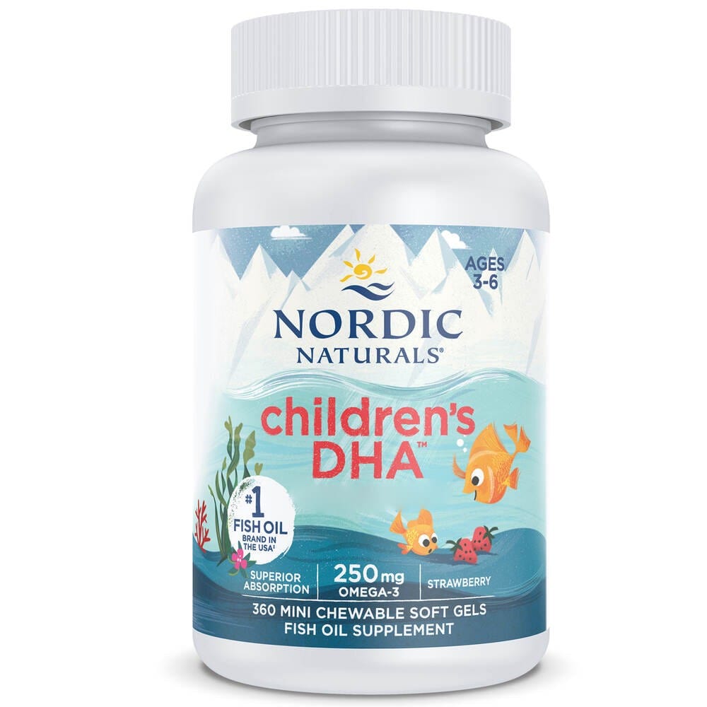 Nordic Naturals Children's DHA Omega-3 250 mg, Strawberry - 360 Mini Capsules