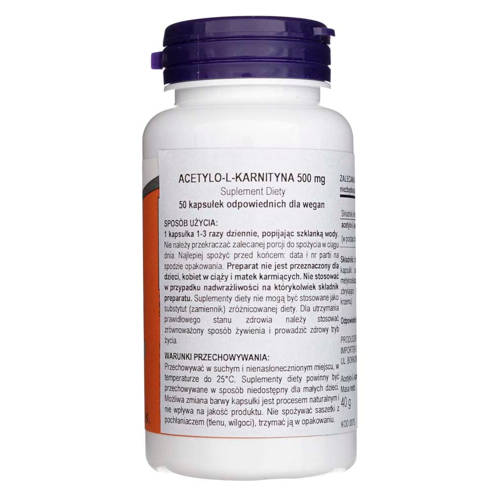 Now Foods Acetyl-L-Carnitine 500 mg - 50 Veg Capsules