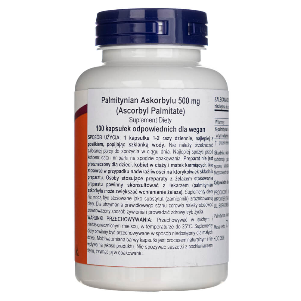 Now Foods Ascorbyl Palmitate 500 mg - 100 Veg Capsules