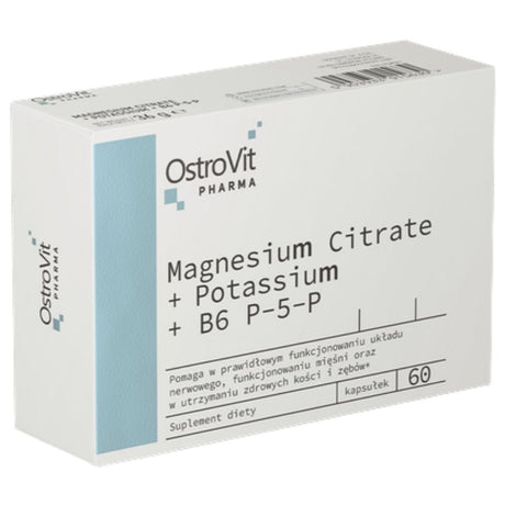 OstroVit Pharma Magnesium Citrate + Potassium + B6 P-5-P - 60 Capsules