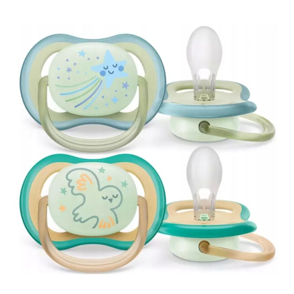 Philips Avent Ultra Air Nighttime Orthodontic Pacifier 0-6m, Boy - 2 Pieces