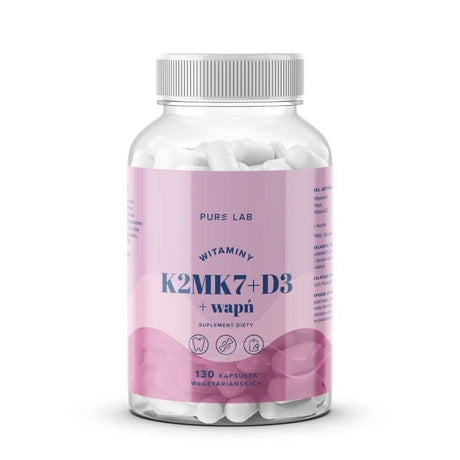 Pure Lab Vitamins K2mk7 + D3 + Calcium - 130 Capsules