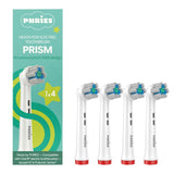Puries Prism Electric Toothbrush Heads for Oral-B - 4 Pieces