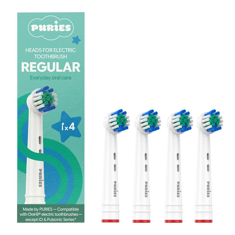 Puries Regular Electric Toothbrush Heads for Oral-B - 4 Pieces
