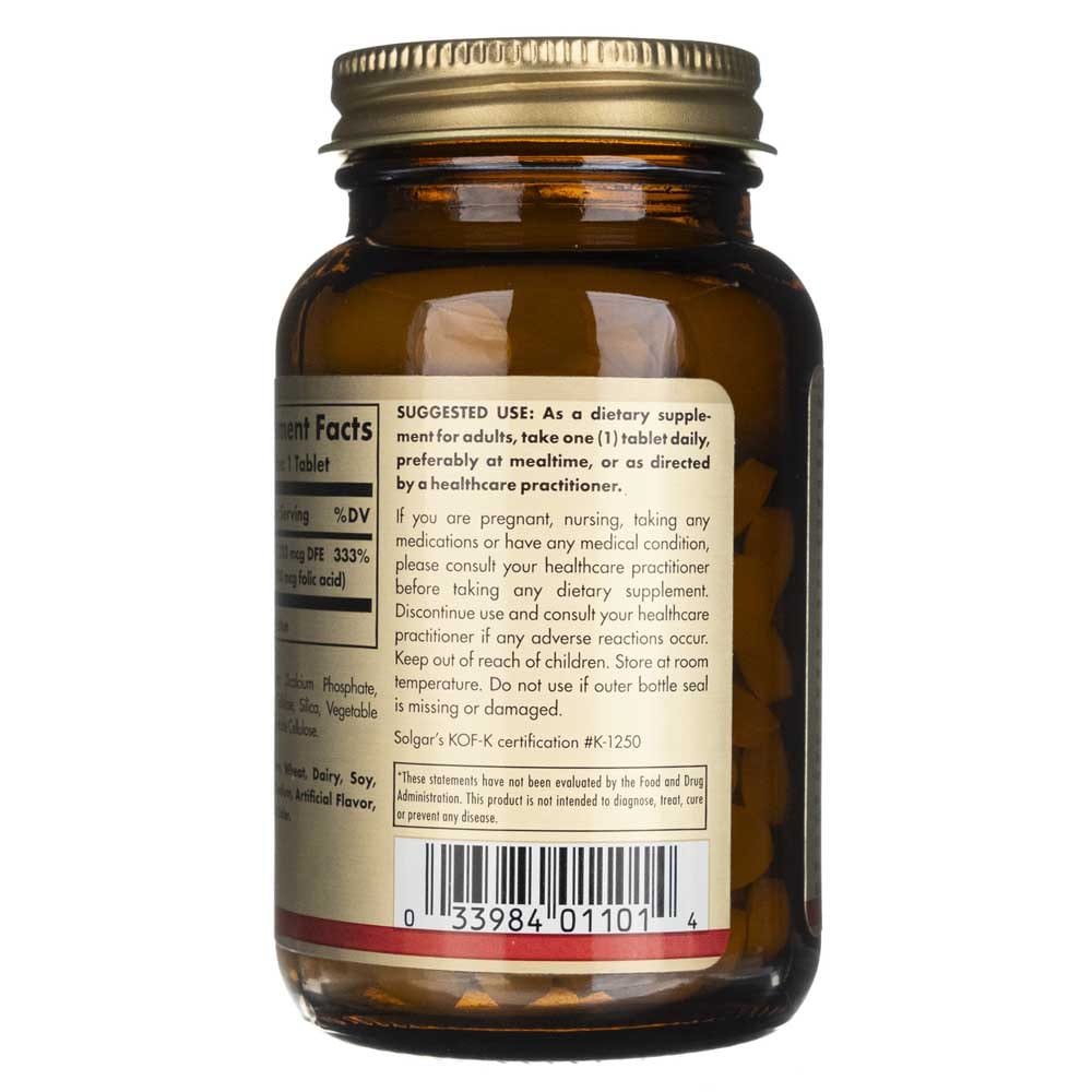 Dfe 800 Solgar Folate 1,333 mcg DFE (800 mcg Folic Acid) 250 Tablets – Medpak