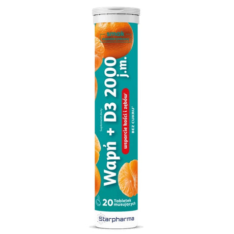 Starpharma Calcium + D3 2000 IU, Tangerine - 20 Effervescent Tablets