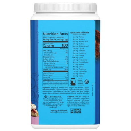 Sunwarrior Warrior Blend Protein, Plant Protein, Blueberry Cake - 750 g