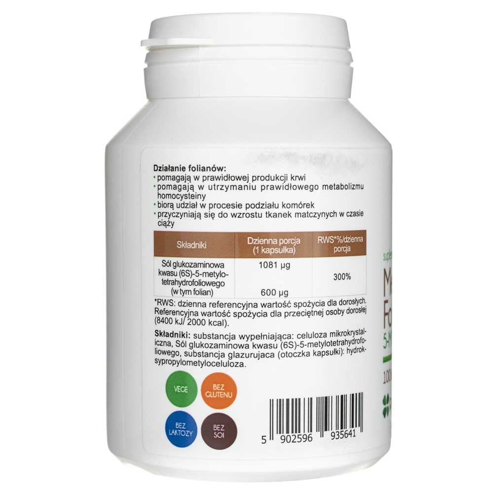 Aliness Methylo Folian 5-MTHF 600 mcg - 100 Capsules