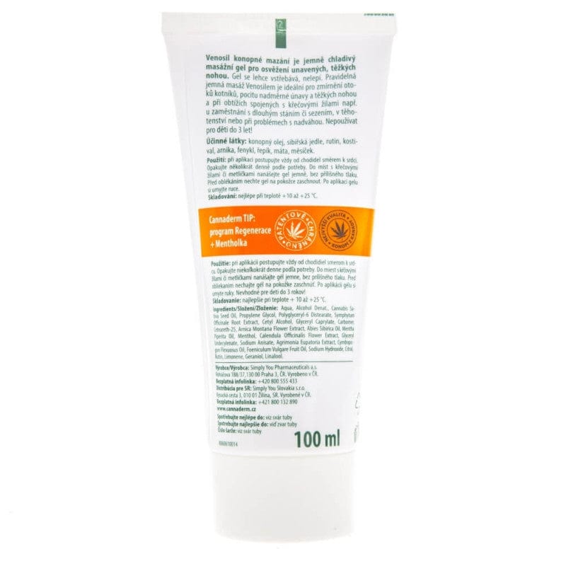 Cannaderm Venosil Gel for swelling and varicose veins of the legs - 100 ml