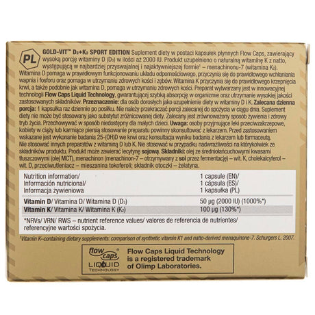 Olimp Gold-Vit D3+K2 Sport Edition - 60 Capsules