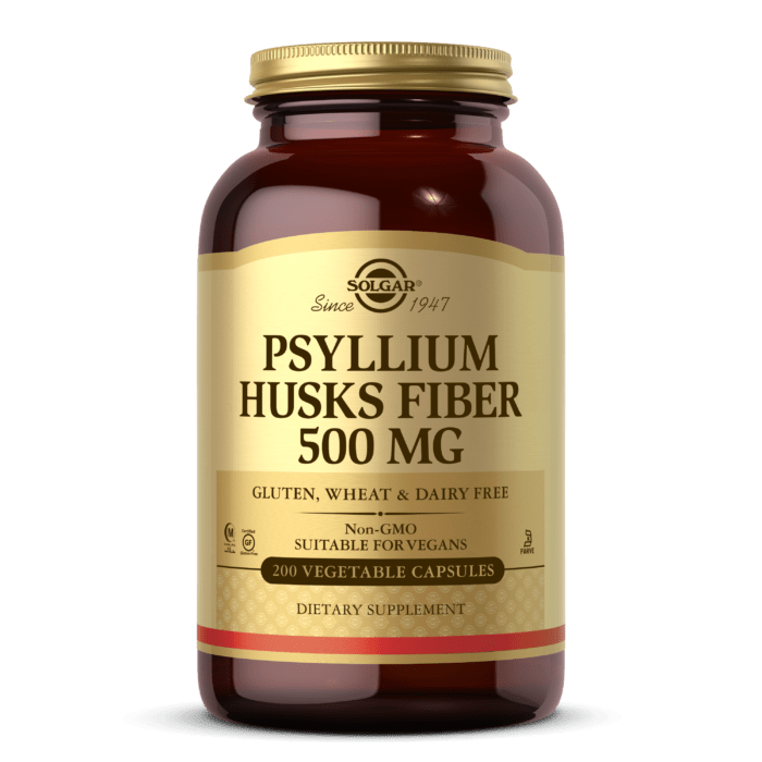 Solgar Psyllium Husks Fiber 500 mg - 200 Veg Capsules